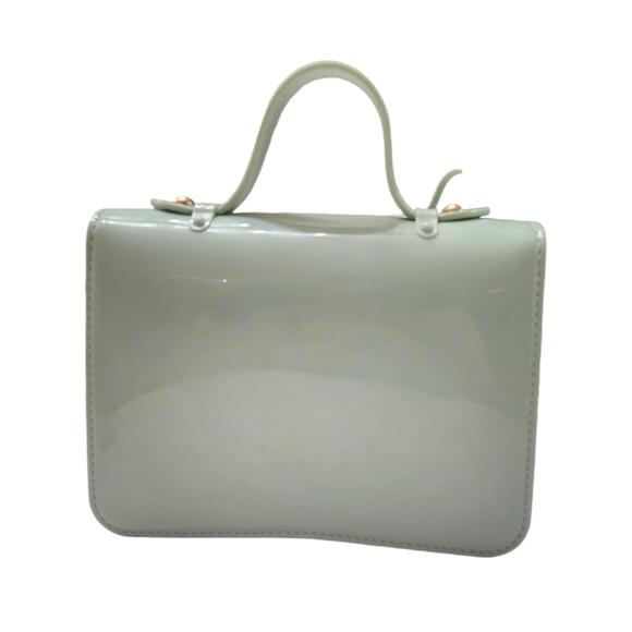 Blue Vegan Patent Leather Purse - Picture 3 of 6